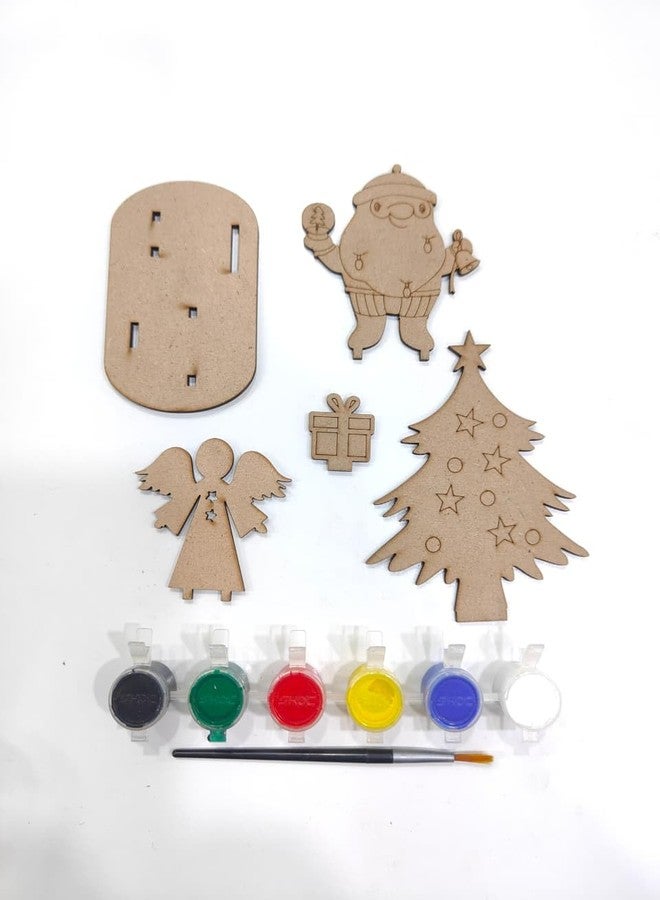 GreyArt DIY Christmas Wooden Painting Set for Kids - Easy to Assemble Christmas Craft Kit| Includes Paints & Brush | Holiday Art & Decoration Activity for Kids (Style-5) - Image 2